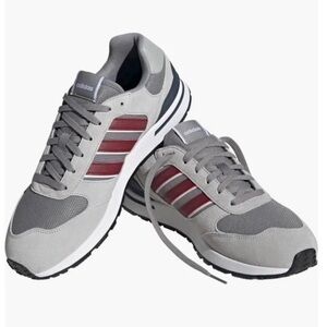 NIB Adidas Men's Run '80s Sneakers | Grey/Red | Size: 9.5